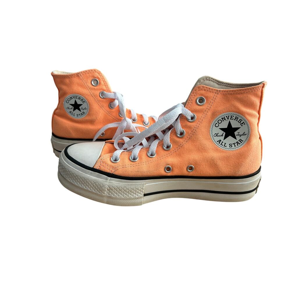 Converse Chuck Taylor All Star Lift Hi Platform Peach Beam Orange Womens 7
